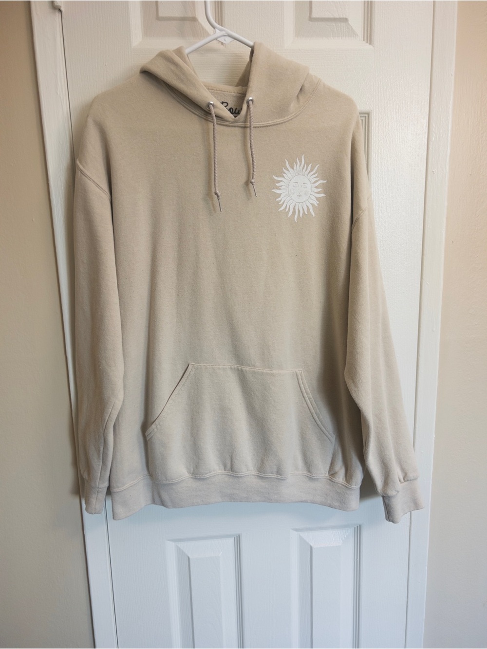 Men's Beige Sun Graphic Hoodie